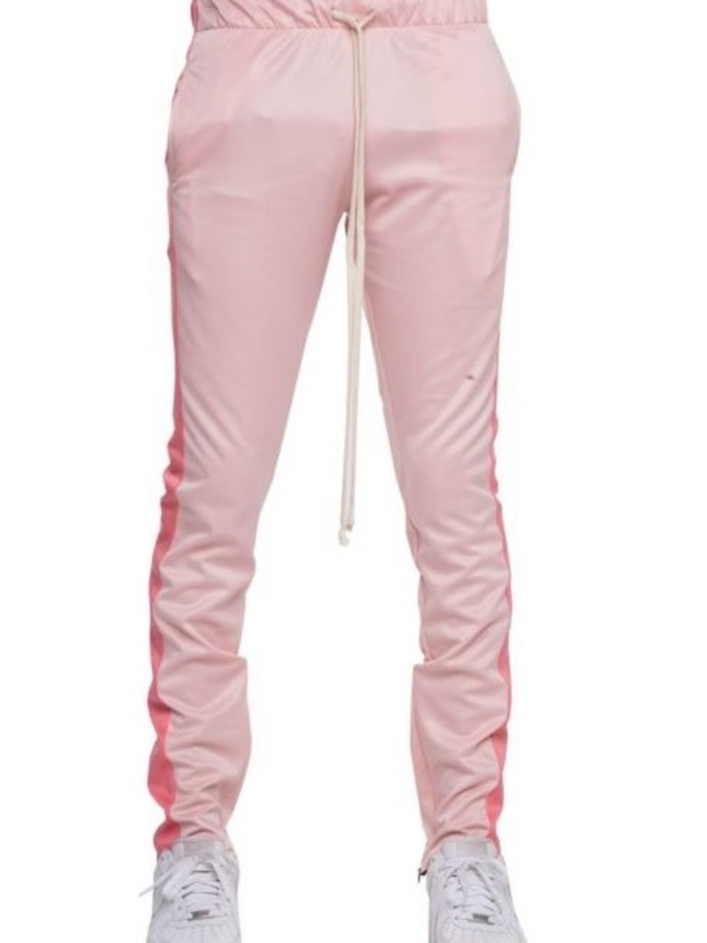 Men's Pink Drawstring Track Joggers